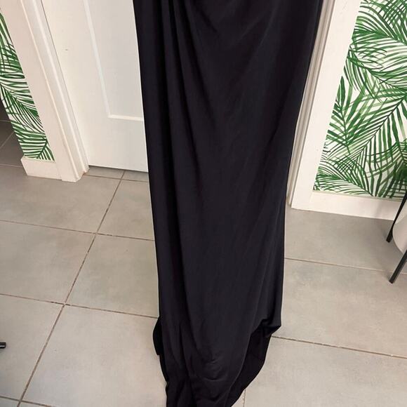 NWT Mac Duggal Black One Shoulder Maxi Jersey Gown Size 0 NWT - Picture 8 of 11